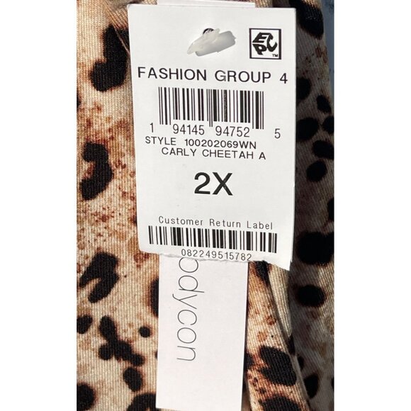 Bar III Plus Size 2X Cheetah Print Sleeveless Top self lined front body only - Picture 8 of 8